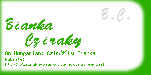 bianka cziraky business card